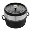 Cocotte ghisa con vaporiera inox nera Staub cm 26