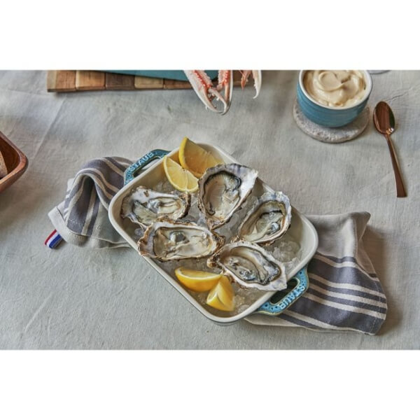 Pirofila in ceramica azzurra cm 34 X 24 - immagine 2