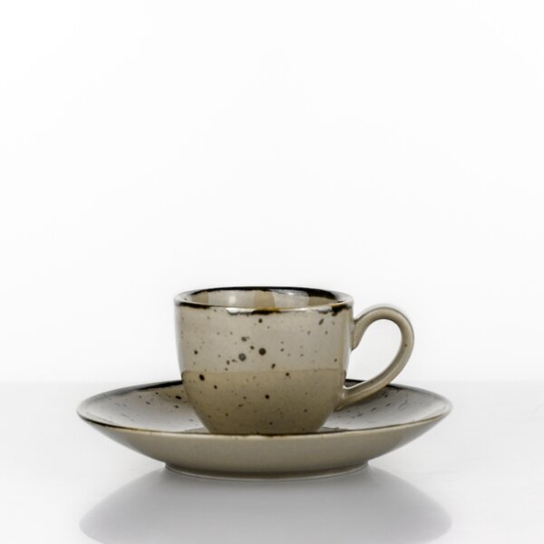 Tazza caffè con piatto Cottage Brown (tortora)