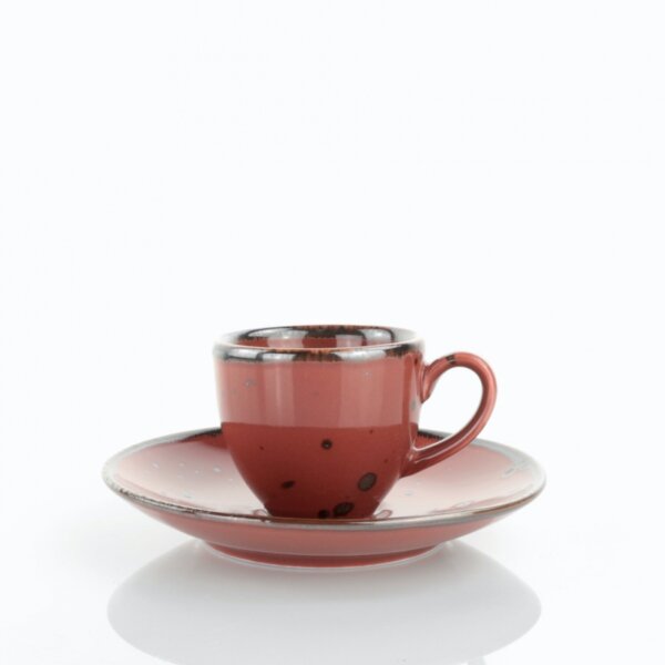 Tazza caffè con piatto Cottage Marsala Red