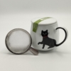 Tazza il Coccolo con filtro inox decoro gatto nero collare rosso ml 420 - immagine 2
