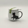 Tazza il Coccolo con filtro inox decoro gatto nero collare rosso ml 420