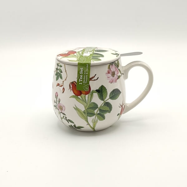 Tazza il Coccolo con filtro iinox decoro rosa canina ml 420