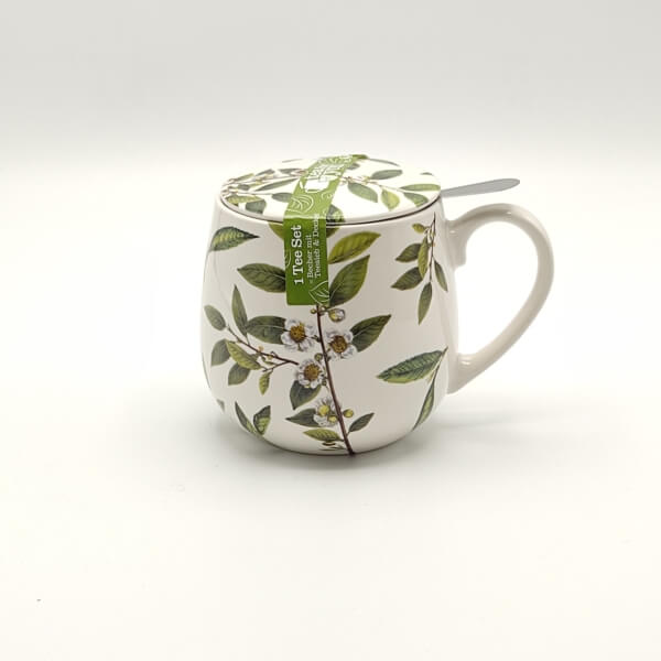 Tazza il Coccolo con filtro inox decoro tè verde ml 420