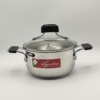 Casseruola fonda in acciaio con coperchio cm 18 Tempra