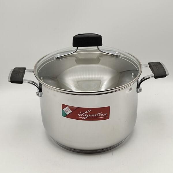 Pentola in acciaio con coperchio cm 18 Tempra