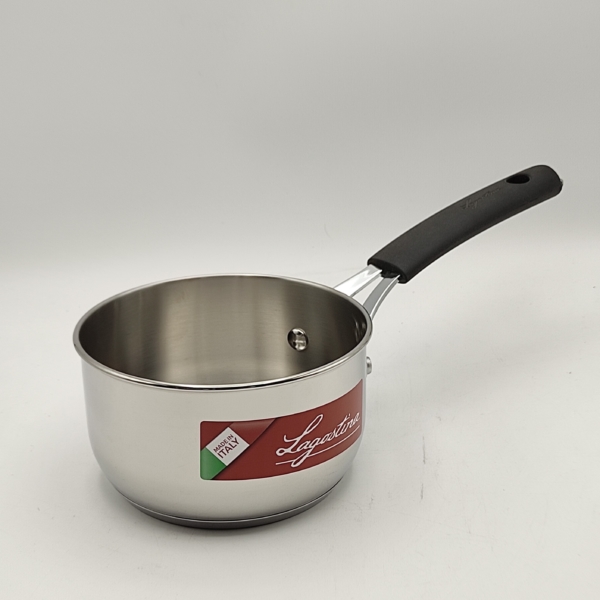 Casseruola fonda in acciaio con un manico cm 14 Tempra