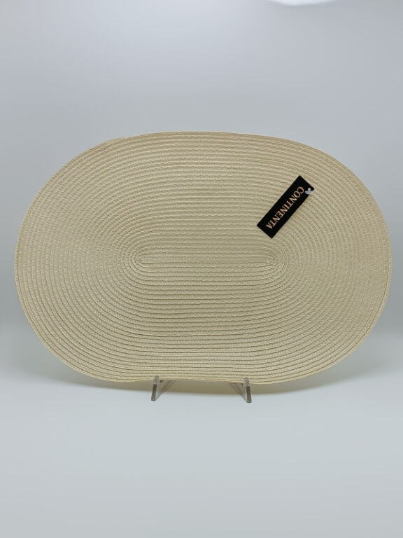 Tovaglietta Americana ovale in fibra sintetica crema