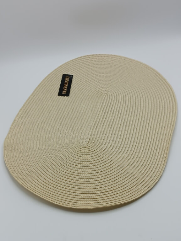 Tovaglietta Americana ovale in fibra sintetica crema - immagine 2