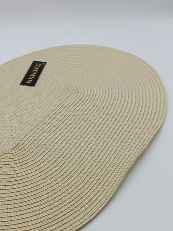 Tovaglietta Americana ovale in fibra sintetica crema - immagine 3