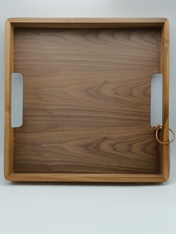 Vassoio quadrato in acacia/noce cm 25 X 25 h 6