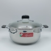 Casseruola fonda in acciaio con coperchio cm 24 Tempra