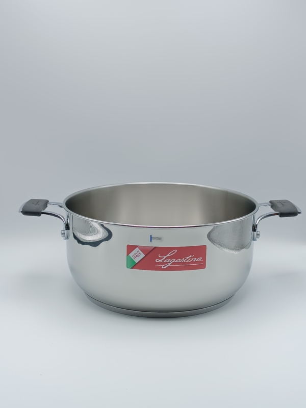 Casseruola fonda in acciaio con coperchio cm 26 Tempra - immagine 2