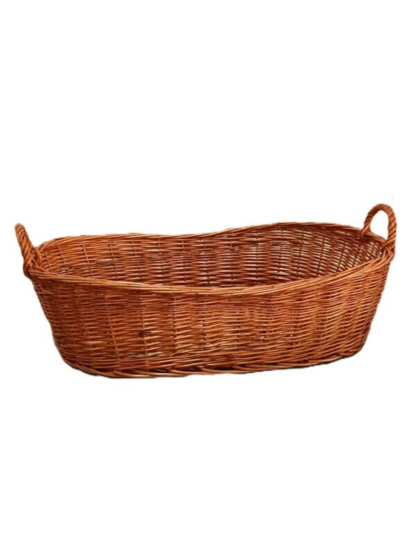 Cesto stiro vimini rosso alto ovale cm 68,5 x 42,5 h 18 - immagine 2