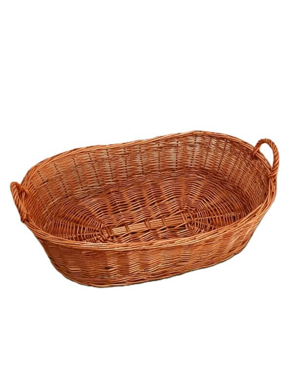 Cesto stiro vimini rosso alto ovale cm 68,5 x 42,5 h 18 - immagine 3