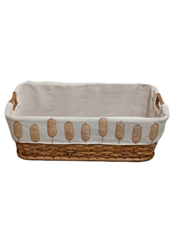 Cesto stiro rettangolare rattan cm 55,5 x 30 h 18