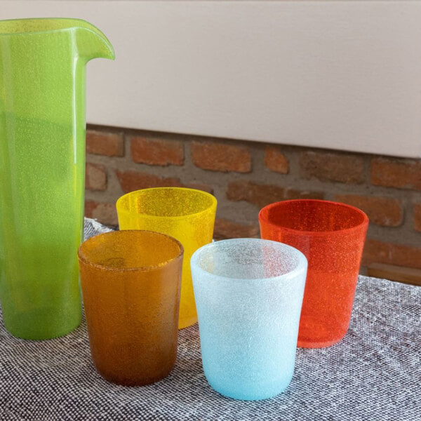 Bicchiere acqua vetro azzurro (light blue) Memento - immagine 2