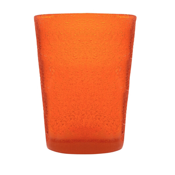 Bicchiere acqua vetro arancione Memento
