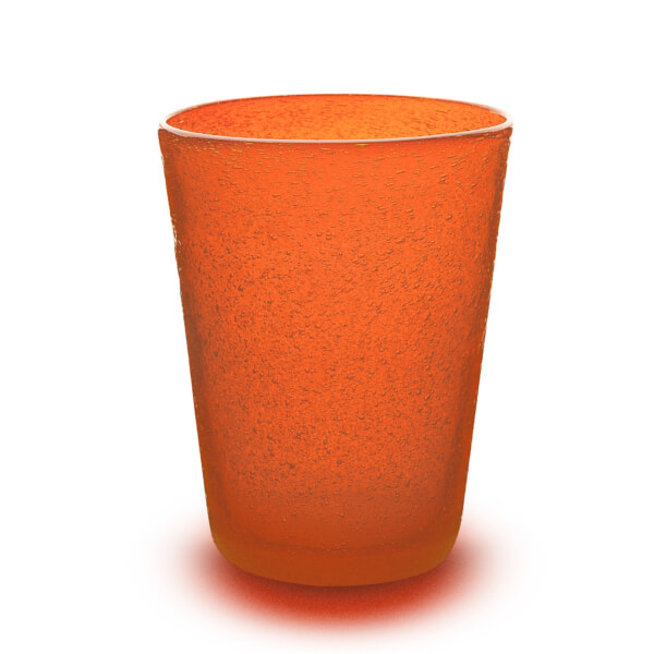 Bicchiere acqua vetro arancione Memento - immagine 2