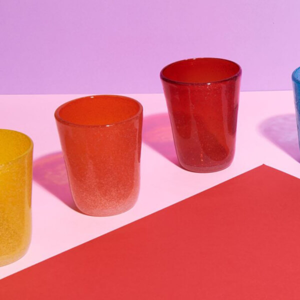 Bicchiere acqua vetro giallo Memento - immagine 2