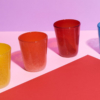 Bicchiere acqua vetro arancione Memento - immagine 4