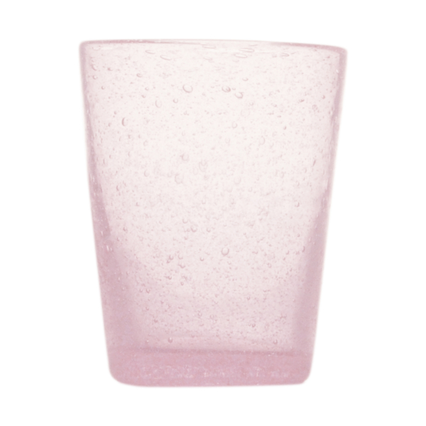 Bicchiere acqua vetro rosa Memento