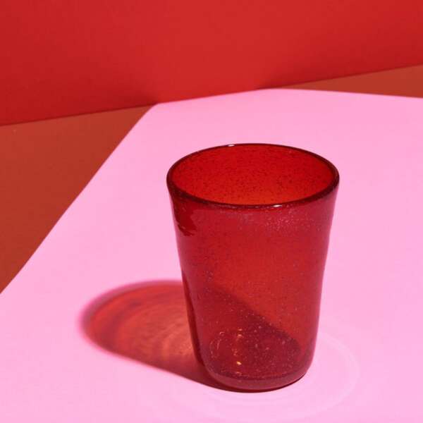 Bicchiere acqua vetro rosso Memento - immagine 3