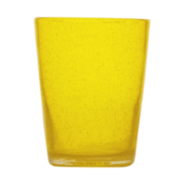 Bicchiere acqua vetro giallo Memento