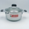 Casseruola fonda in acciaio con coperchio cm 22 Tempra