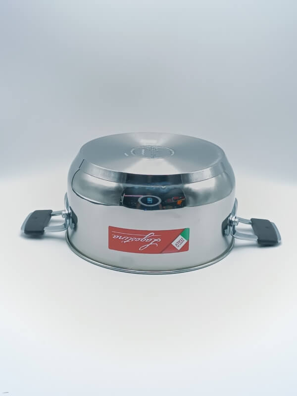 Casseruola fonda in acciaio con coperchio cm 22 Tempra - immagine 2