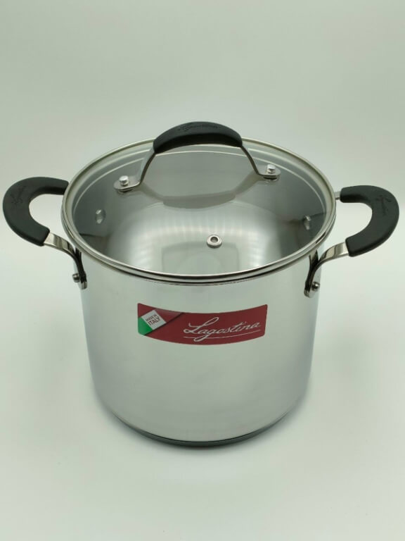 Pentola in acciaio con coperchio cm 20 Tempra