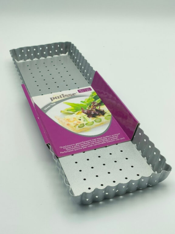 Stampo rettangolare fondo mobile forato inaderente cm 35 x 11