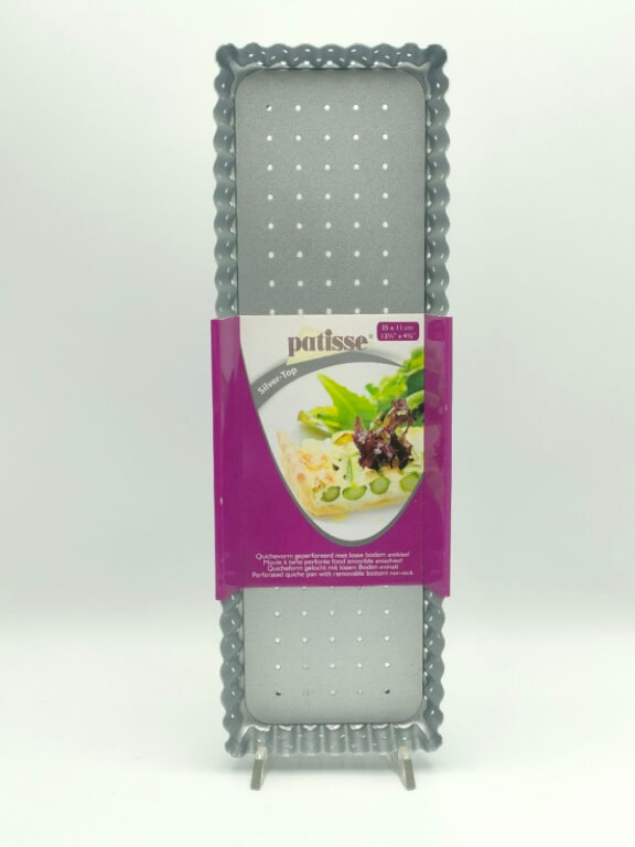 Stampo rettangolare fondo mobile forato inaderente cm 35 x 11 - immagine 3